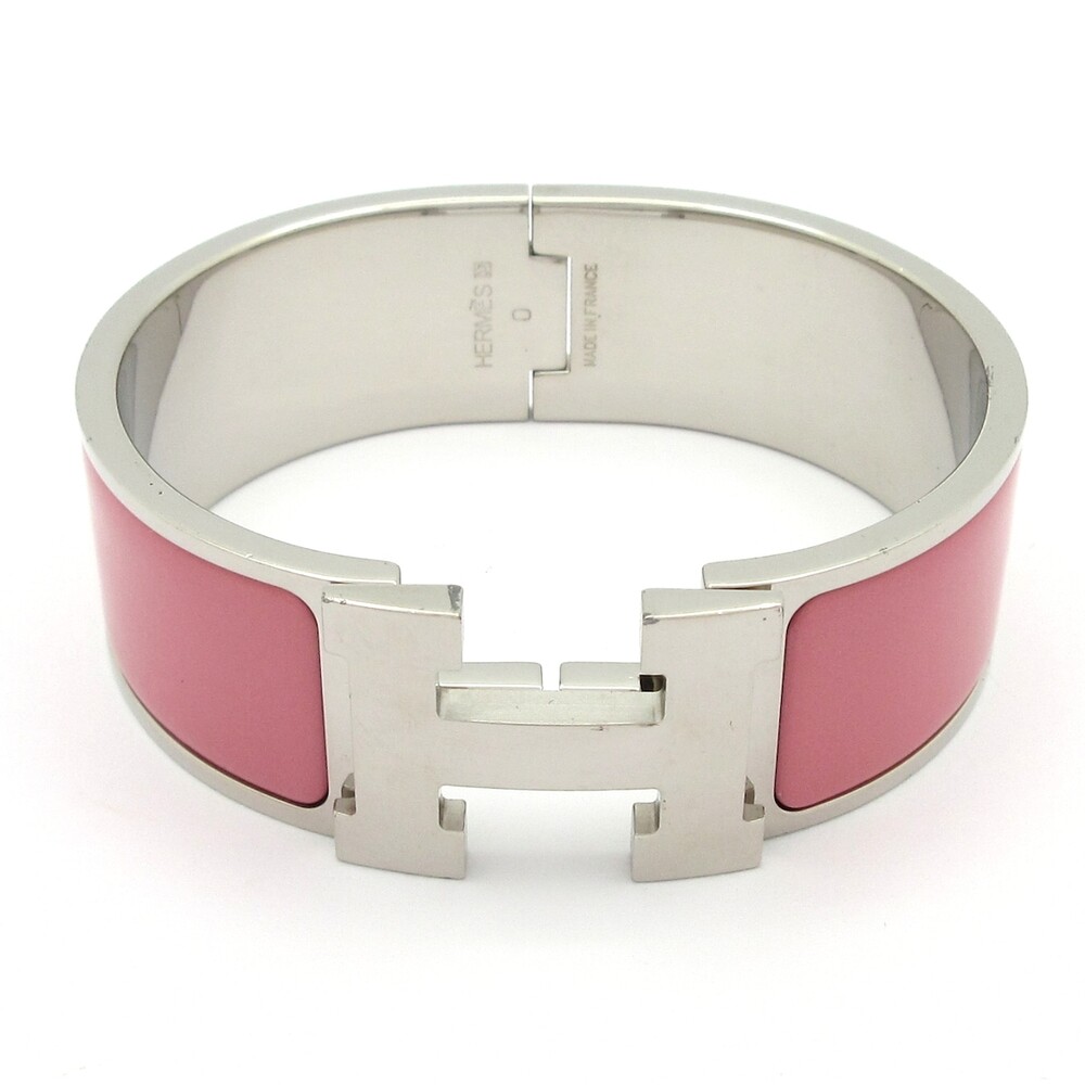 Hermès Clic Clac H Bangle Silver Pink